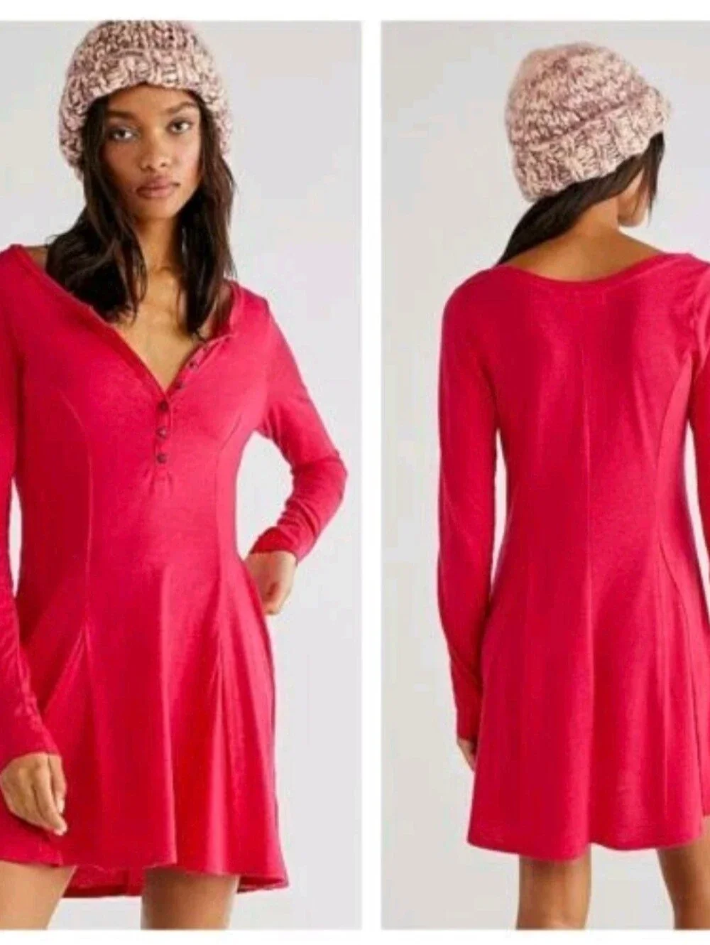 Free People FP Beach Collection Henley Mini Dress Size XS NWT